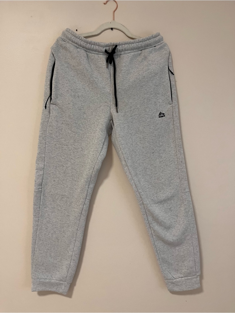 RBX Light Gray Men's Jogger Sweatpants with Black Drawstring